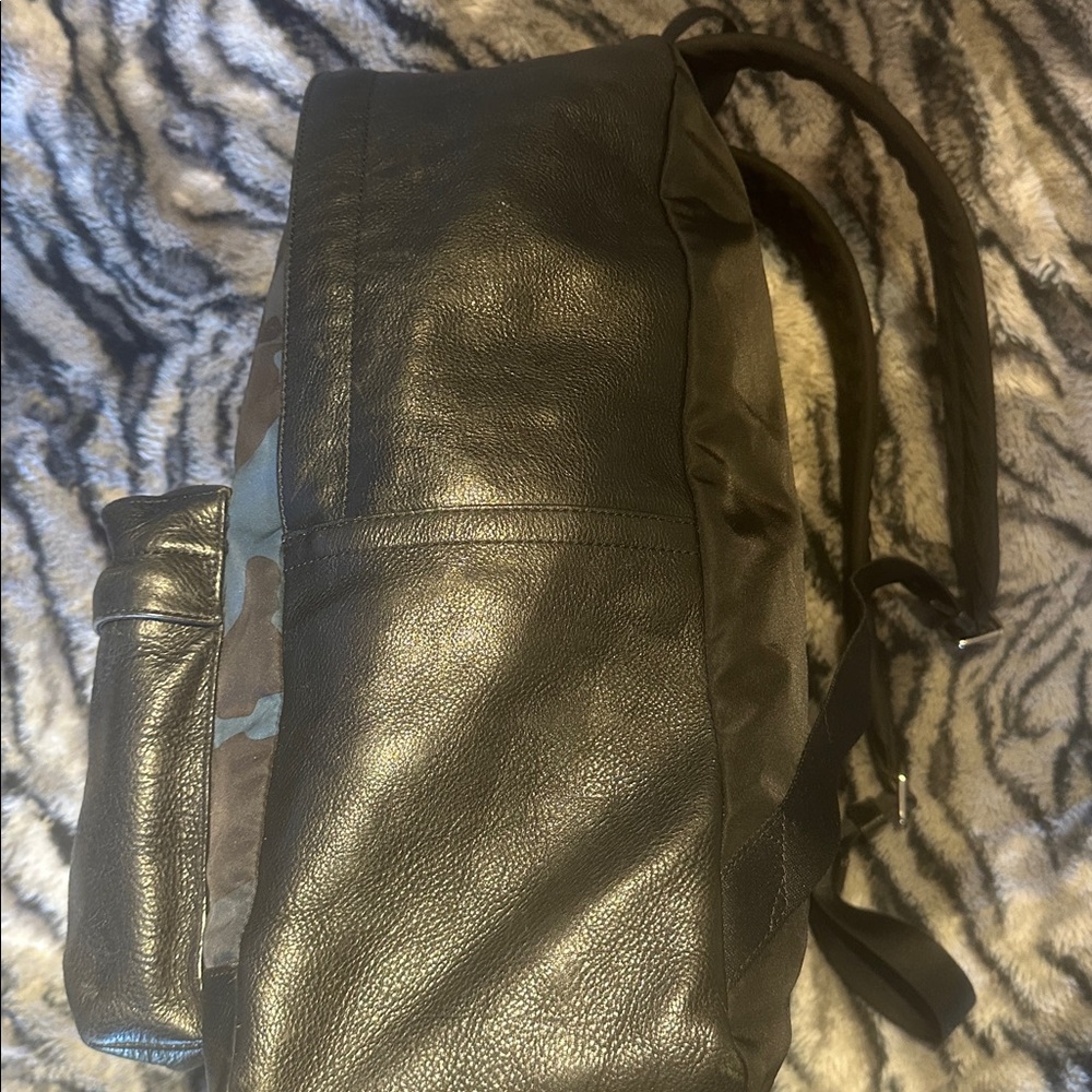 ECU Coach Charles Blue Camouflage Leather Backpack - Picture 5 of 16